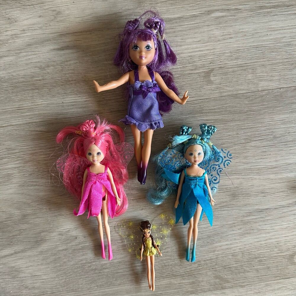 Barbie Fairytopia Mini Fairy Dolls - Purple, Pink, Blue & Tiny Yellow RARE!